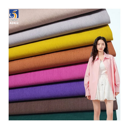 A2412 High Quality 32S Thickened 170gsm 63% Cotton 37% Nylon Poplin Fabric Plain Shirt Jacket Pants Cotton Poplin Fabric