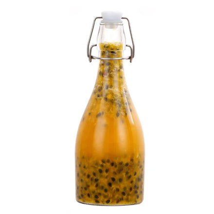 Food-Grade 500ml-1000ml Glass Bottles Round Clear Jars with Ceramic Clip Tops for Carbonated Drinks Fermented Beverages