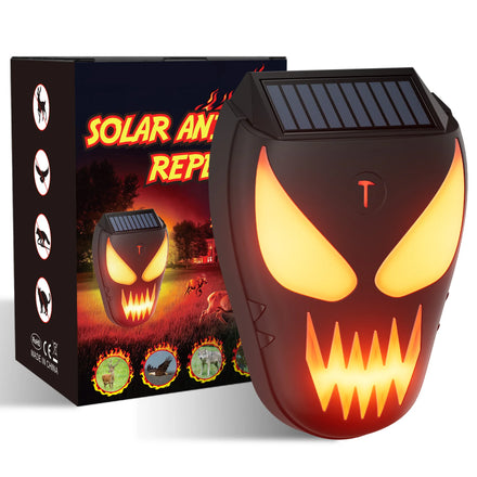 2025 LED Flame Light Animal Repeller Solar Powered Predator Eye Deterrent for Camping Garden Orchard with Strong Flashing Lights