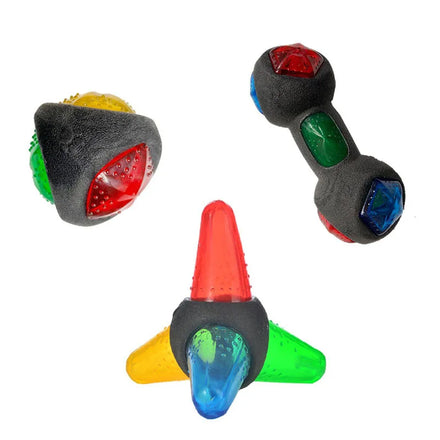 Luminous TPR Ball for Dog Toys Pet Bite Resistant Dog Squeaky Chew Toys LED Light up Molar Glowing Pet Ball Chewing Toys