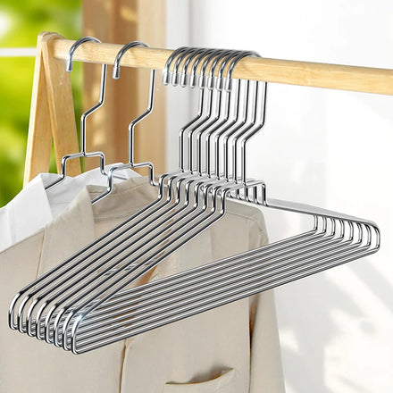 2-Piece Set Glossy Thick Stainless Steel Cloth Hanging Rack Metal Laundry Room Living Room Clothing Organizer Tools for Pants