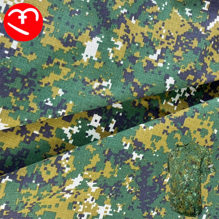 Manufacturers Jungle Camouflage Fabric 50% Nylon 50% Cotton Waterproof Plaid Printed Camouflage Fabric for Backpack Tent Cover