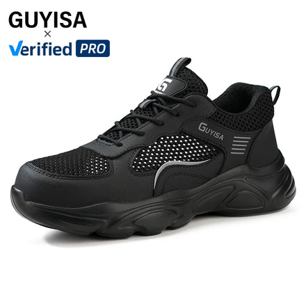 GUYISA Insulation 10KV Safety Shoes Standard Plastic Toe Zapatos De Seguridad Microfiber Upper Black Color Safety Shoes
