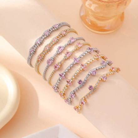 European and American Light Luxury Zircon Fashion Adjustable Copper Bracelet Advanced Design All-match Simple Hand Jewelry
