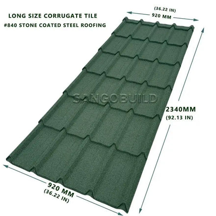 Long Size 2340mm Stone Coated Color Metal Roofing Sheets Rustproof Roofing Sheet Tile