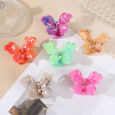 2025 New Fashion Sweet Gradient Marble Pattern High-grade Half-clamp butterfly Hair Claw Clips Jewelry Wholesale