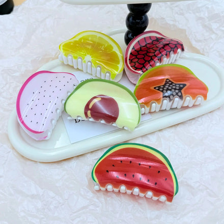 Creative Design Fruit Clip Printing Hairpin Hair Accessories Fun and Cute Back of the Head Shark Hair Clip for Women