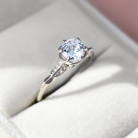 For TIKTOK 925 Sterling Silver Cute Ring Hot Selling Vintage Rhodium 14K Gold Plated Zircon Prong Setting Lovers Shape Wedding