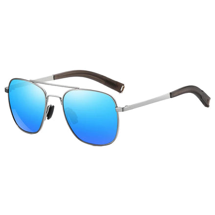 Men's Lightweight Metal Frame Polarized Sunglasses with UV400 & Anti-Radiation Day/Night Use Driving Protection