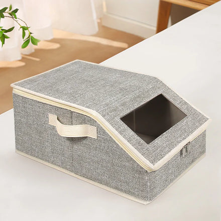 Hat Storage Holder Container for Closet Hold up to 12 Caps with Clear Window