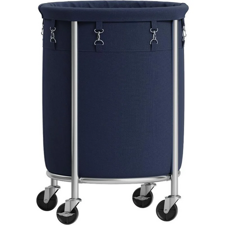 Round Rolling Laundry Sorter Laundry Cart with Removable Bag