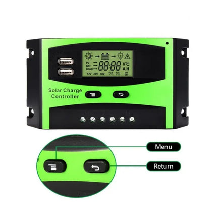10A 20A USB Solar Charge Controller PWM Panel Battery Regulator Intelligent 12V 24V