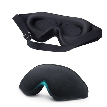 Custom Logo 3D Blackout Memory Foam Eye Mask 25x10cm Seamless Stereo Contoured Cup 100% No Pressure Hair Tangle-Free All Seasons