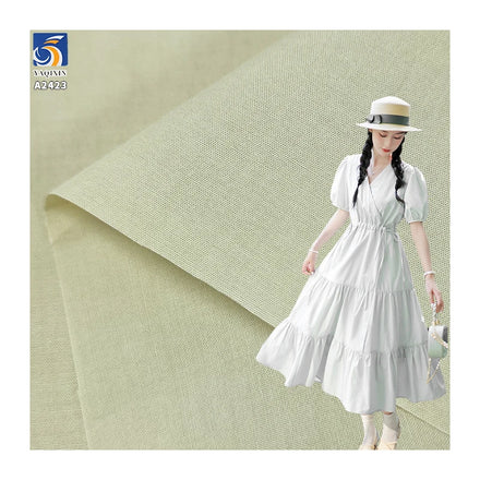 A2423 110g/m² Lightweight 60% Cotton 40% Lyocell Blended 60s Poplin Polyester Cotton Washed Fabric Shirt Dress Fabric
