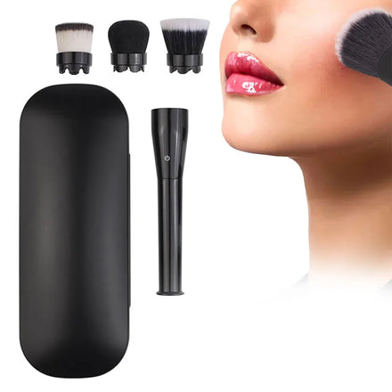 Custom Private Label Electric Automatic 360 Degree Rotating Makeup Brush 3 in 1 Foundation Concealer Blush Brushes with Case