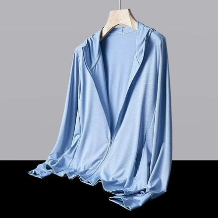 OEM Customized logo Design Manufacturer's Source Sun protection Clothing Thin Couple Loose Ice Silk Mesh Sun protection Shirt