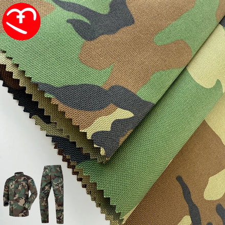 300D 600D 900D 1000D FR Flame Retardant 100% Polyester 4-Color Jungle Camouflage Oxford Fabric Waterproof Printed Fabric