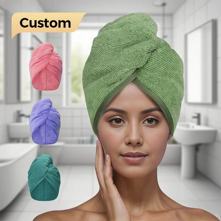 Women's Soft Microfiber Hair Dryer Towel Wrap Quick-Dry Roll Design with Knitted Technics for Home Use Super Absorbent