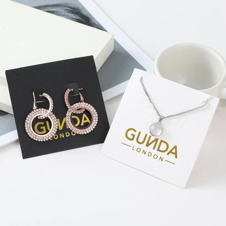 Designer Elegant Fancy Cardboard Ring Card Custom logo Jewelry Earring Packaging Display Recycled Paper Card Jewelry Holder