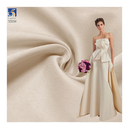 YX920 500D 270gsm 100% Polyester Non-Stretch Thickened Mikado Fabric Italian Mikado Satin Dresses Fabrics Custom