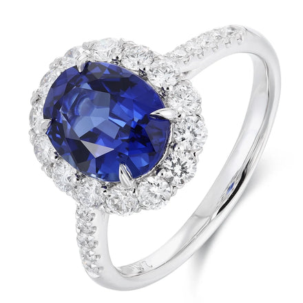 Large Custom Luxury Lab Grown Sapphire Engagement Ring PT950 Platinum with Oval Cut Fine Jewelry for Wedding Bands