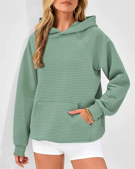 Women's Autumn/Winter New Style Fashionable Sweatshirt: Long-sleeve Pocket Hooded Pullover Hoodie Stylish Tops for Women
