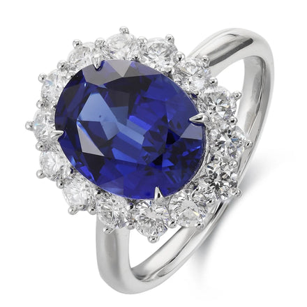 High-end Luxury Lab Grown Sapphire Engagement Ring PT950 Platinum Sapphire Fine Jewelry Ring for Wedding Bands