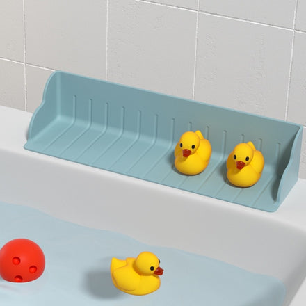 Foldable Caddy Tray Play Area Sink Vacuum Caps Silicone Shelf Corner Bathtub Splash Guard