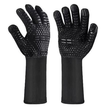 Customized Dotted Style BBQ Grill Gloves Heat Resistant Easily Cleaned Knit Cotton Certified for Barbecue Grilling Oven Mitts