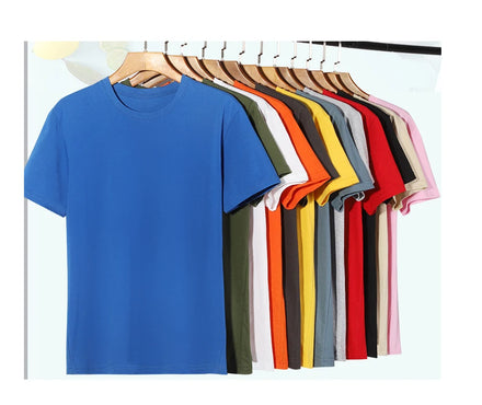 OEM Customized Logo Design unisex custom print log 180g combed cotton T-shirt thin round neck summer t-shirt