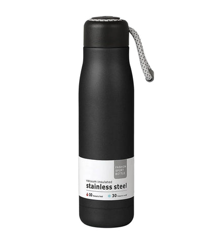 KK502 500ml Outdoor Sports Double Wall Stainless Steel Vacuum Flask Cycling Bottle PC Heat Preservation for Travel Includes Rope