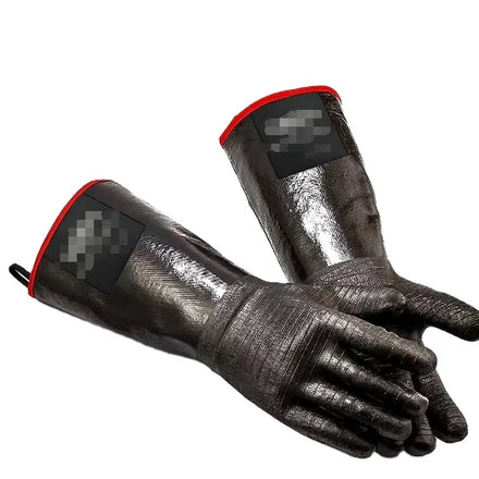 Cotton Heat-Resistant BBQ Gloves Printed Style Waterproof Easily Cleaned Cotton Lining Oven Mitts Customized Color for Oven