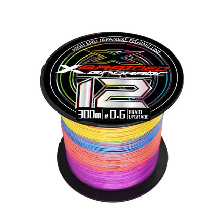 12x Strands Colored Braided Wire Fishing PE Line Multicolored 300m/500m Fish Lines 8 Strand Braided Multifilamento for Streaming