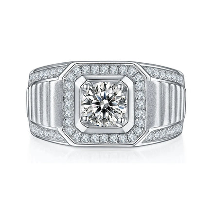 Luxury 925 Sterling Silver Wedding Band IGI/GIA Certified Moissanite Ring VVS Fine Jewelry