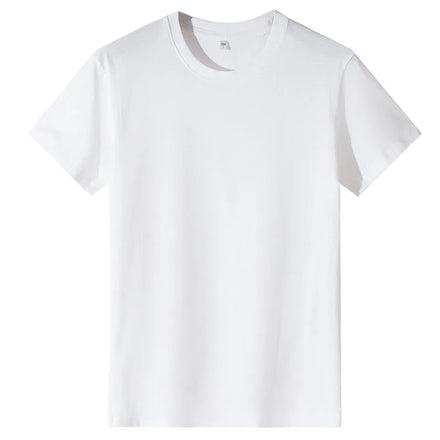 OEM Customized summer 180g combed cotton round neck tshirt for men and women casual solid color short sleeved shirt