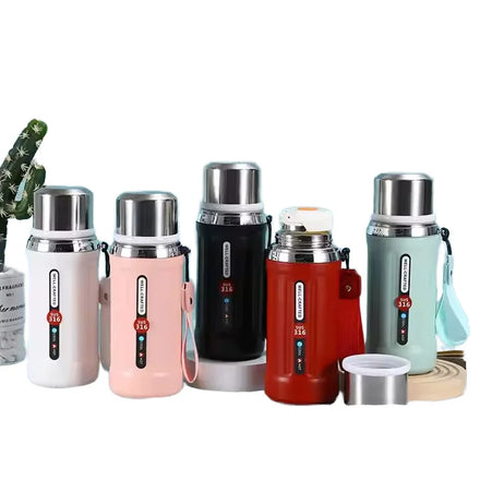 2025 Best Selling 600/800ml Stainless Steel Travel Cup Wide-Mouth Vacuum Flask with Modern Handgrip Pattern for Business Gifts