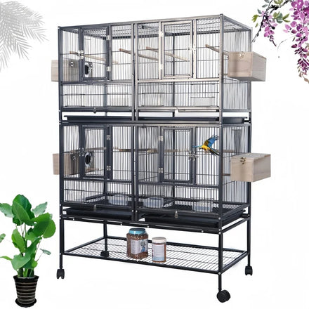 New Big Meta Wire Manufacturer Wholesale Stainless Steel Bird-Feeding Cage Bird Cage Big Metal Bird Breeding Cages for Sale