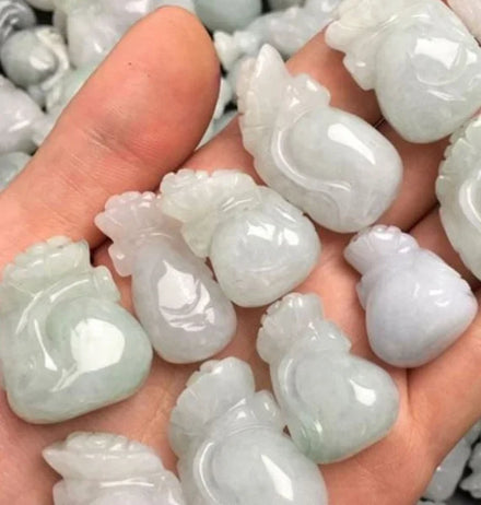 Certified Jadeite Type a Burmese Jadeite Craft Carving Money Bag Jade Pieces Jewelry Pieces Jadeite Wholesale