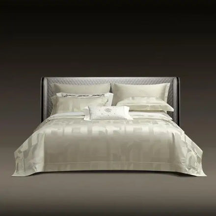 Wholesale White 100% Cotton Home Textiles Duvet Cover 4pcs Bed Fitted Sheets Jacquard Designer Bedding Set