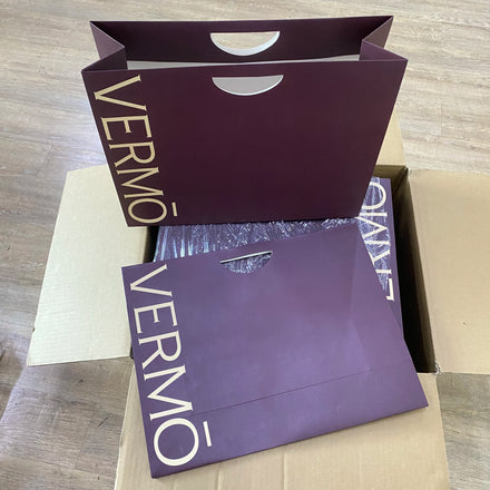 Luxury Gift Packaging Christmas Kraft Shopping Tote Fashion Paper Bags China Factory Custom Logo Printing Kraft Paper Bag