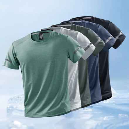 Men's Summer Ice Silk T-Shirt Breathable Quick-Dry Sports Tee for Running Fitness Outdoor & Casual Wear