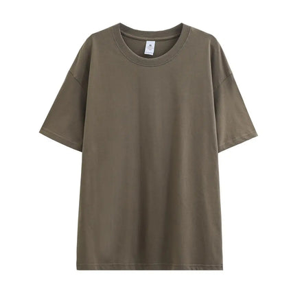 OEM Customized 180 GSM cotton T shirt round neck short sleeved pure cotton men solid color casual bottoming shirt