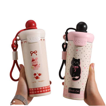 Factory Wholesale Stainless Steel Insulation Cup for Students and Children Custom Cartoon Floating Ball Vacuum Bottle Type