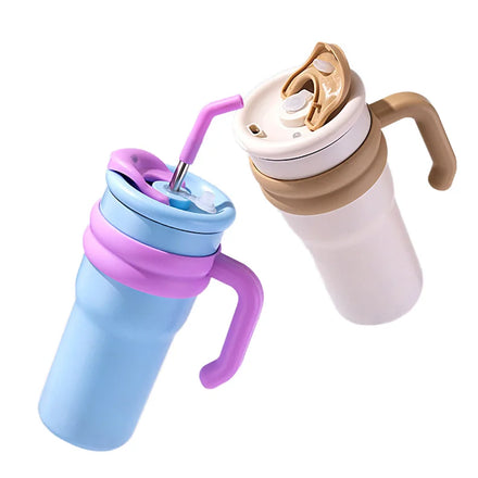 Modern Design 316 Stainless Steel Mug with Straw 500/700ml Outdoor Sport Vacuum Bottle for Travel