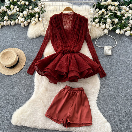 Women's Casual Loose Sets Sleeveless Top And Pleated Shorts Set American Clothing Wholesale