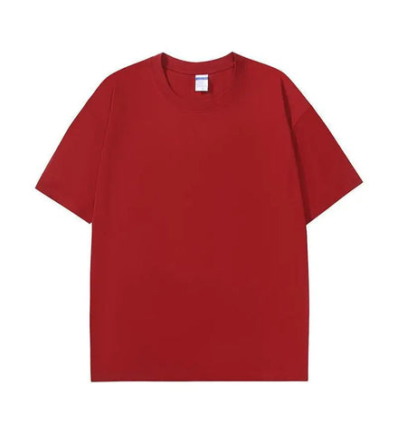 OEM Customized 180 gsm cotton drop shoulder round neck t shirt pure cotton t shirt custom solid color short sleeved mens t shirt
