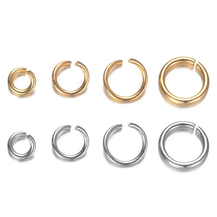 Stainless Steel Split Rings Multi-Size DIY Jewelry Accessories Gold Plated Open Jump Rings for Jewelry Making