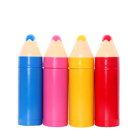 Uniquely Designed Pencil Shaped Stainless Steel Water Bottle Kids Vacuum Insulated Thermos for Milk Carton Modern for Camping