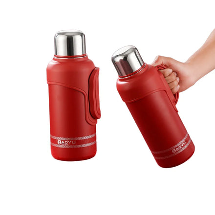 Cartoon Design Large Capacity Stainless Steel Vacuum Insulated Thermos Pot with Handle Lid for Camping and Travel