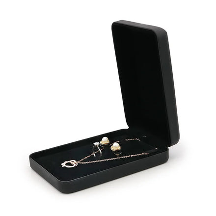 Custom Logo Fine Jewelry Gift Box Set for Men Black Rectangle Packaging for Men's Jewelry